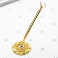 Creative Attached Base Signing Pen Wedding Decor Reception Desk Pen Smooth Writing Table Decor Metal Pen Stand Holder Party Events. 