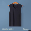 Cotton Collar Casual Sports Summer Vest Men's Undershirt Sleeveless Slim Fit Old Man v Cotton Thin Chicken Neck Shirt. 