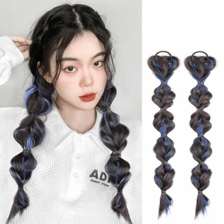  Lantern Braids Bubble Ponytail Braided Hassle-Free Cute Colorful ...