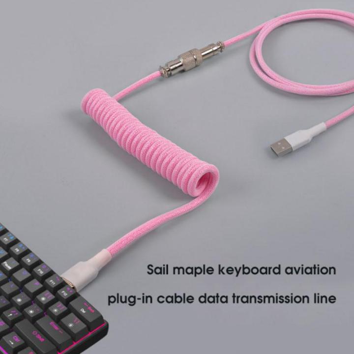 Mechanical%20Keyboard%20Coiled%20Cable%20Wire%20Type%20C%20Usb%20Port%20Coiling%20Cable%20Desk%20Computer%20Gaming%20Keyboard%20Accessories%20-%20Image%203
