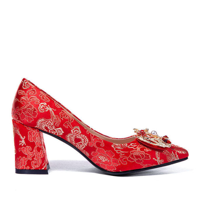 New%20Wedding%20Red%20Shoes%20Bridal%20Shoes%20Chunky%20Heel%20Pregnant%20Women%20Xiuhe%20Wedding%20Shoes%20High%20School%20Low%20Heel%20Wedding%20Shoes%20Lace-up%20Dress%20Shoes%20-%20Image%202