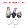 GX12-4Pin M12 Male FeMale two-core Aviation Plug GX12 12mm Circular Joint Aviation Panel adapter Docking Connector Cp-1-101-AB-135 L. 