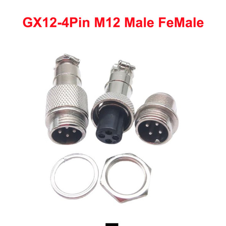 GX12-4Pin M12 Male FeMale two-core Aviation Plug GX12 12mm Circular Joint Aviation Panel adapter Docking Connector Cp-1-101-AB-135 L