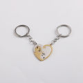 2PCS/Set Yin Yang Cats Couple Keychains Love Heart Round Stainless Steel Pendants Key Chain Valentine's Day Gift. 