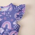 New Baby Girl Dress Kids Clothes Summer Cute Cartoon Purple Rainbow Sleeveless Birthday Party Children Dress 2 3 4 5 6 Years Old. 