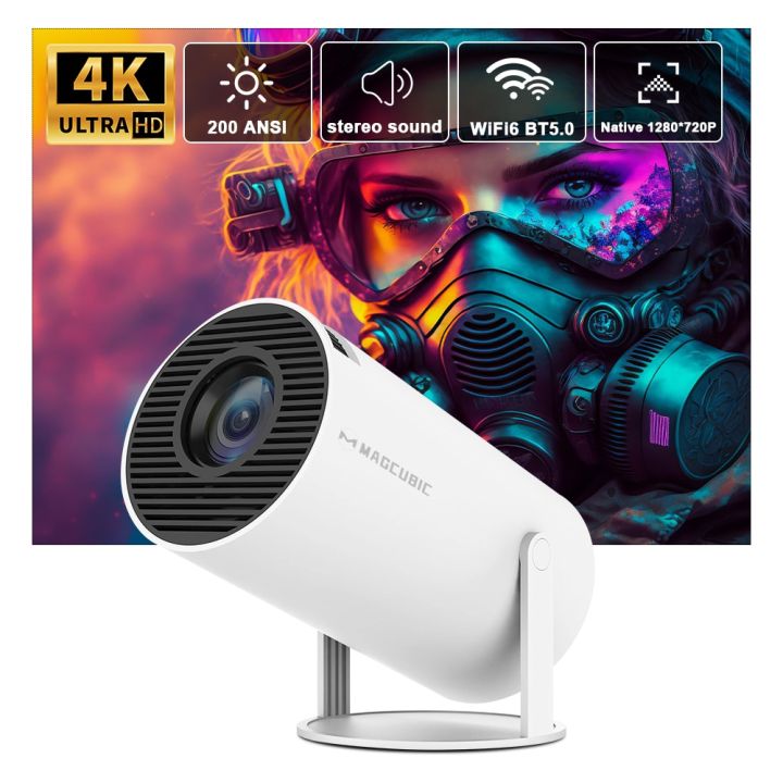 HXSJ Transpeed Projector 4K Android 11 HY300 Dual Wifi6 200ANSI Allwinner H713 BT5.0 1080P 1280*720P Cinema Outdoor portable Projetor