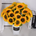 【Folio & Light】3/5/10pcs 45cm Artificial Sunflower Flowers Decoration Realistic Silk Sunflower For Home Flower Arrangement Wedding Party. 