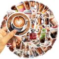 Diy Coffee Stickers 50pcs Coffee Lovers Sticker Set Waterproof Diy Decal Kit for Phone Laptop Skateboard More Coffee Theme Stickers. 
