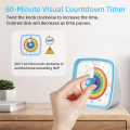 60-Minute Visual with Night Light, Countdown ,Pomodoro with Rainbow Pattern for Kids and Adults Easy to Use White. 