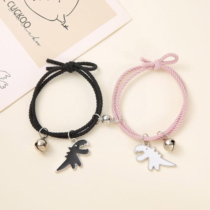 1 Pair Magnet Couple Bracelets for Lovers Lock Heart Magnetic Bracelet ...