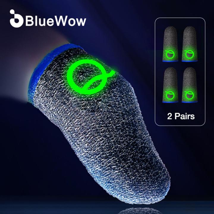 Bluewow Q1 Gaming Finger Sleeve Breathable Luminous Fingertips For PUBG Mobile Games Touch Screen Finger Cots Cover Sensitive Mobile Touch