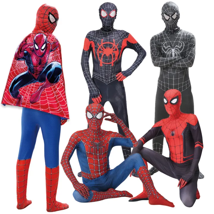 MARVEL%20Spiderman%20Cosplay%20Costume%20Kids%20s%20Full%20Body%20Spandex%20with%20Cape%20Peter%20Parker%20Miles%20Morales%20Spider%20Man%20VENOM%203D%20Style%20-%20Image%202