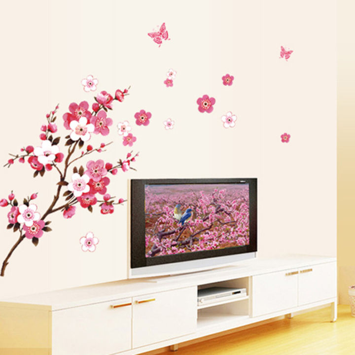 Spring%20Peach%20Flower%20Self-Adhesive%20Wall%20Sticker%20Decal%20-%20Image%205