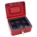 DL Metal Cash Box & Jewelry Safe Locker with Plastic Coin Tray & Key Lock (3 Sizes) by ZinZen. 