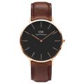 New DW Luxury Leather Band Quartz Analog Wrist Watch For Men Black Brown White 191545808 STYLES-CMB (PVT) LTD. 