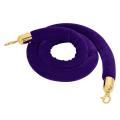 Velvet Stanchion Ropes, Stanchion Queue Line Barrier Rope Velvet Rope, Crowd Control Rope Barrier with Mirror Polished Hooks - Purple, 78.7 inch. 