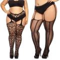 Large Big Plus Size Fat Womens Oversize Fishnet Blackcheerful Stockings Open Body Tight Pantyhose Exotic Lingerie. 