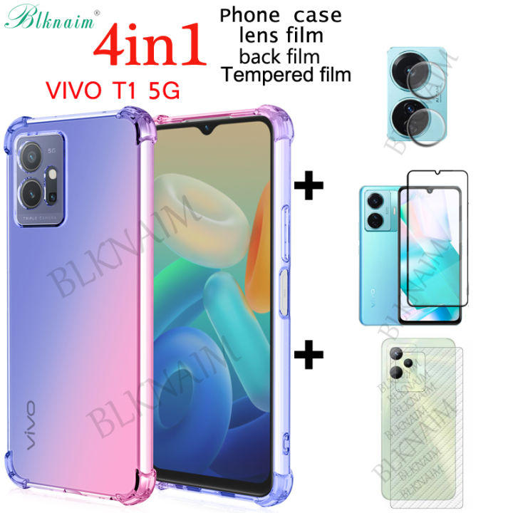 BLKNAIM%20(4-in-1)%20For%20VIVO%20T1%205G%20Case%20Anti-fall%20Color%20Mobile%20Phone%20case%20+%20Full%20Screen%20Tempered%20Glass%20Film%20+%20Carbon%20Fiber%20Back%20Film%20+%20Lens%20Film%20-%20Image%205