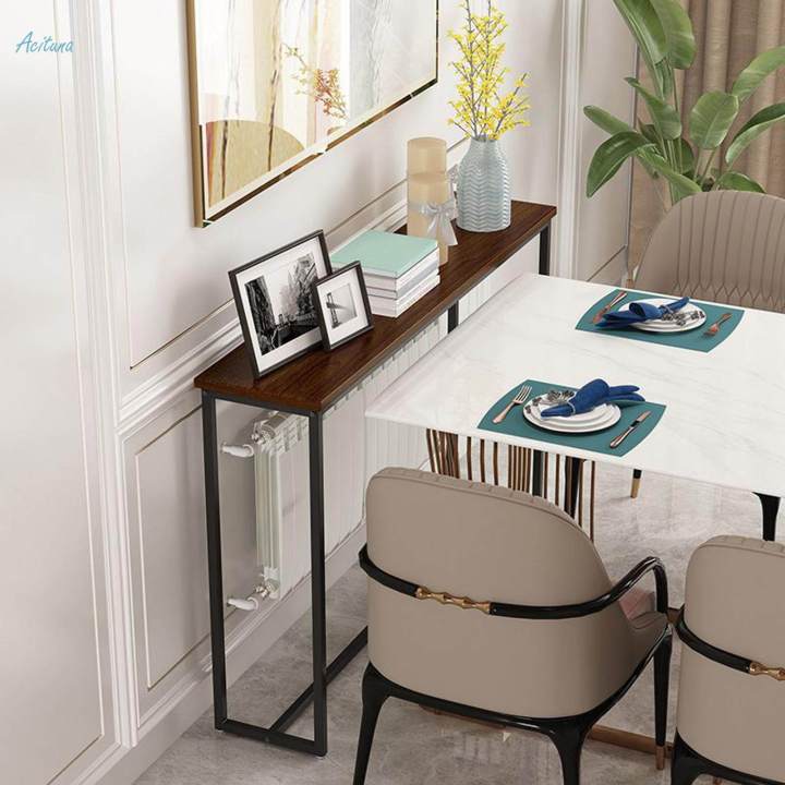 Narrow Sofa Table Storage Display Table Dining Side Table behind Couch ...