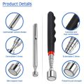 Telescopic Magnetic Pen with Light Mini Portable Magnet Pick Up Tool Extendable Pickup Rod Stick for Picking Up Screws Nut Bolt. 