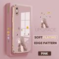 TA for iPhone X XS Back Cover + Free Lanyard Charming Girl Luxury 6D Plating Case Side Pattern Soft Silicone Square Phone Cases for Girls. 