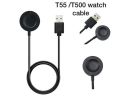 Watch Charging Cable T55 / T500 Watch Cable, Watch Holder Magnetic 2 pin Cable, Watch Charging Cable, T55, T500 Charger 4mm Adapter Length 20 cm for SmartWatch (Charge only, Black). 