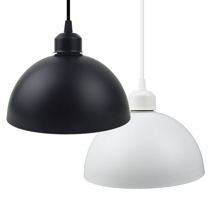 1.5M Cable Black Ceiling Lighting With Metal Lamp Shade 200mm Chandelier Led Linear Suspension E27 Lamp Holder Ceiling Pendant Light Shade