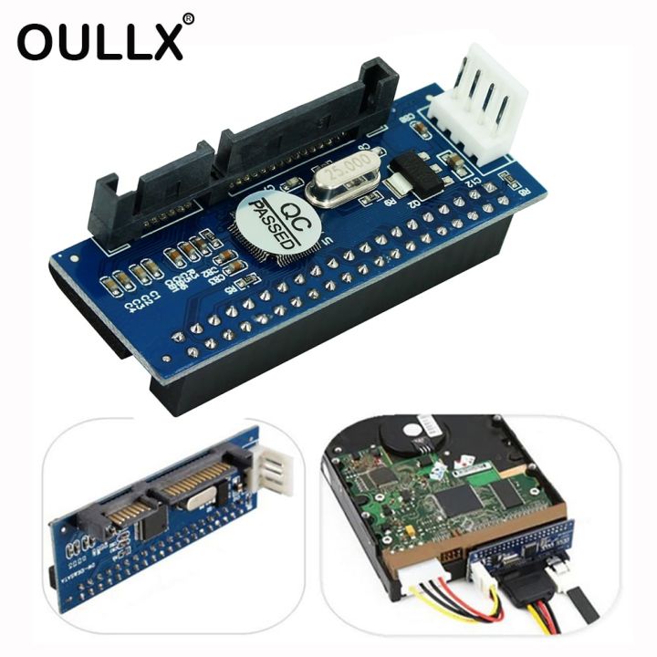 OULLX SATA IDE Adapter 40 Pin IDE to SATA Connector 3.5 HDD IDE/PATA ...