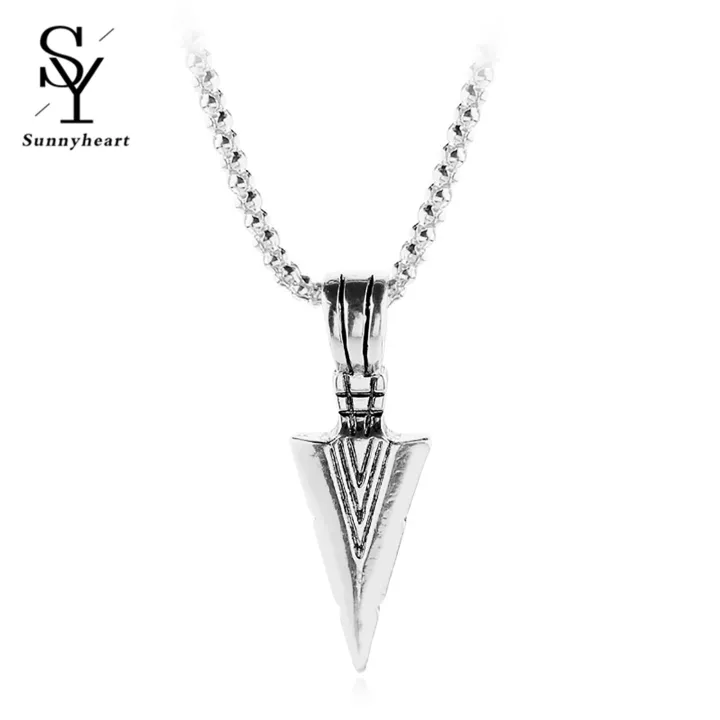Sunny%20Arrowhead%20Pendant%20Men%20Necklace%20Vintage%20Alloy%20Chain%20Spearpoint%20Necklace%20Fashion%20Accessories%20-%20Image%202