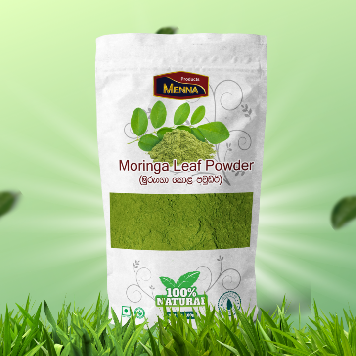 Moringa Leaf Powder මුරුංගා කොළ පවුඩර් for Overall Health – Non-GMO Whole Green Super Food Nutrition to Boost Metabolism & Immunity 100g