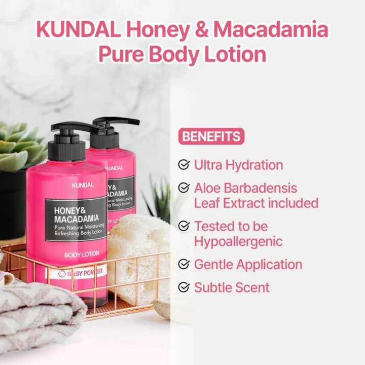 KUNDAL%20Honey%20&%20Macadamia%20Pure%20Natural%20Moisturizing%20Refreshing%20Body%20Lotion%20White%20Musk%20500ml%20-%20Image%202
