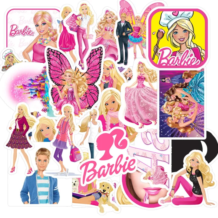 20/40/60pcs%20Barbie%20Stickers%20Cute%20Barbie%20Doll%20Princess%20Stickers%20for%20Laptop%20Scrapbook%20Journal%20Kids%20Girls%20Boys%20Stickers%20-%20Image%202