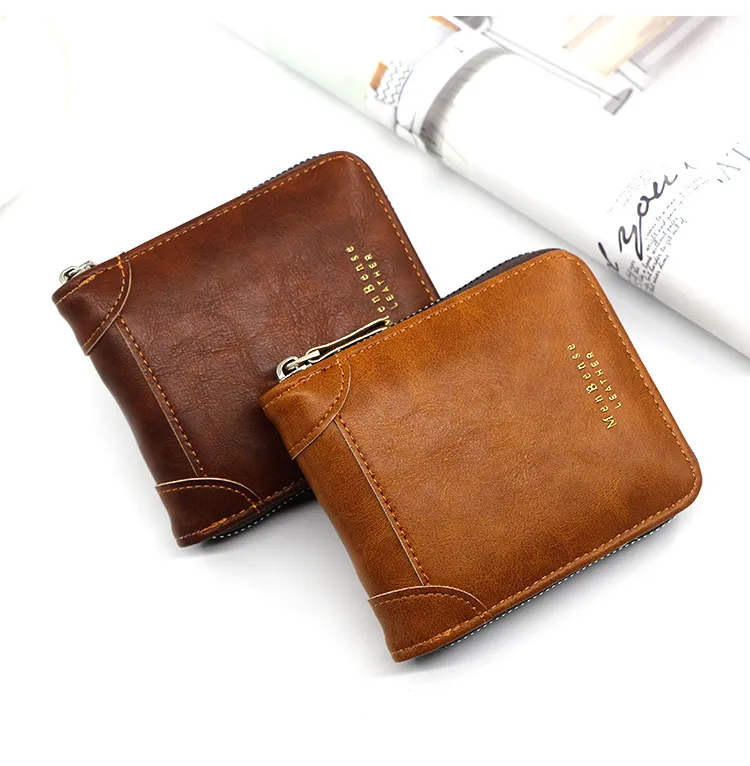 MigaPlaza】Men Wallet Money Bag PU Soft Wallet Card Holder Hasp