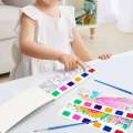 Kids Portable Watercolor Painting Book Paint With Water Brush Gouache Graffiti Picture Coloring Drawing Toys Kindergarten Gifts. 