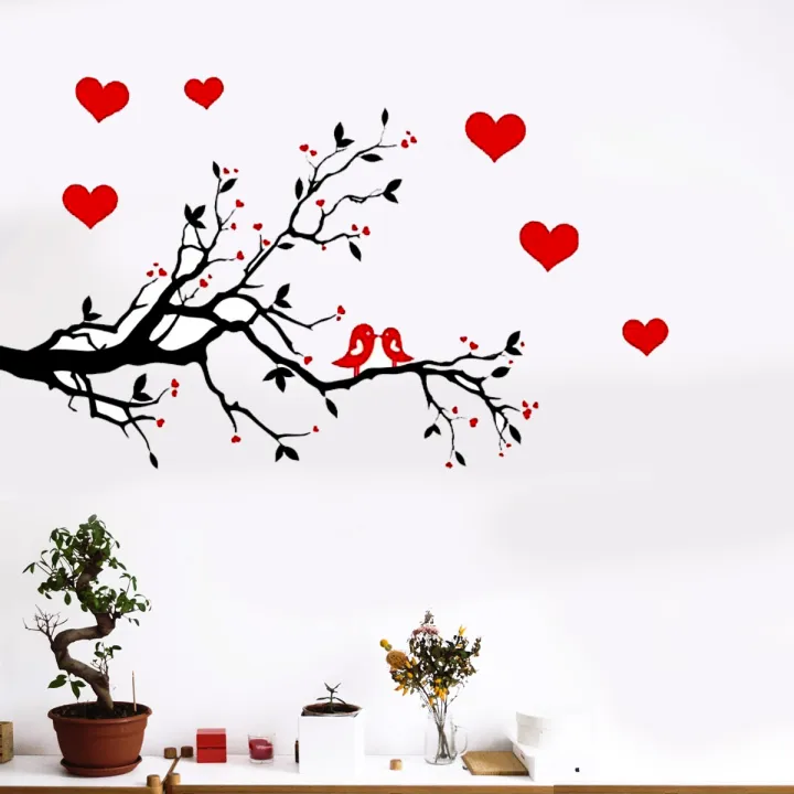 Red%20Heart%20Birds%20Tree%20Branch%20Wall%20decoration%20stickers%20room%20wallpaper%20bedroom%20nursery%20kids%20room%20Home%20decoration%20Wall%20Stickers%20-%20Image%207