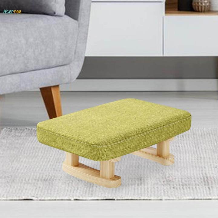 Small Footstool Foot Rest with Wooden Legs for Dining Sofa Guest Room