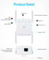 Fenvi 1200Mbps WiFi Repeater 2.4Ghz 5.0GHz Dual Band WiFi Range Extender High Power 2dBi x 4 Antennas Long Range Signal Booster. 