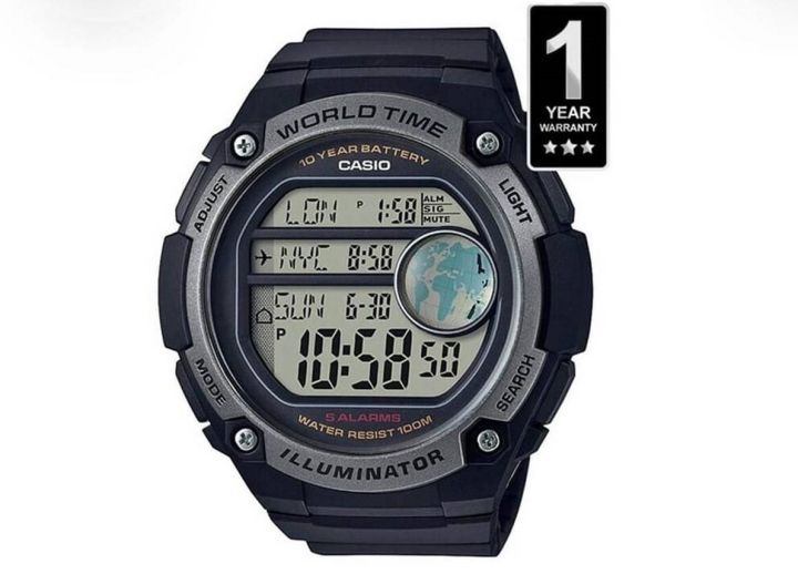 Casio Youth Digital Black Resin Digital Watch For Men