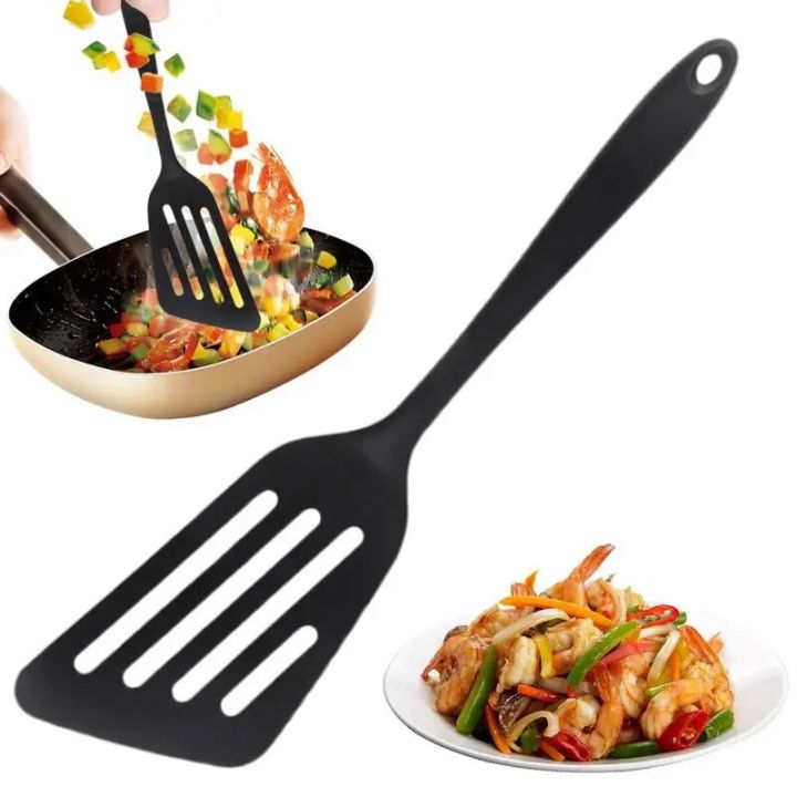 【hot】 Kitchen Silicone Non Stick Shovel Frying Pan Scoop Fish Eggs Cooking Flip Spatula Kitchen Tools Cooking Utensils Heat Resistant