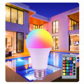 16Colors RGB LED Bulb Light Adjustable E27 5W 7W 10W 5W Screw Remote Control Change with Memory Ambient for Disco Bar. 