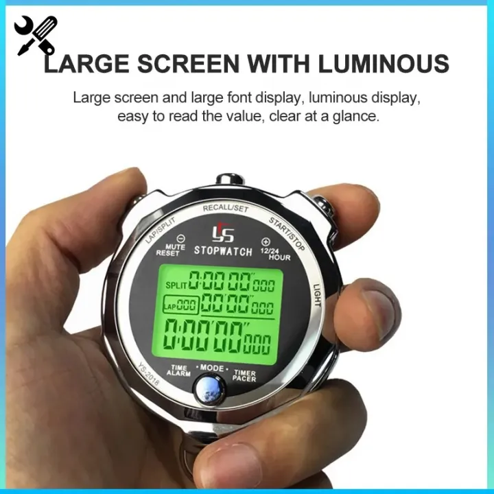 Professional Digital Stopwatch 0.001s Precision Luminous Countdown ...