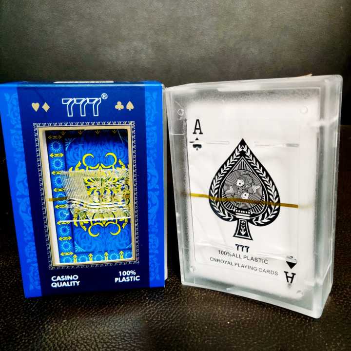777 Poker Plastic Playing Cards with Case- 100% PVC Waterproof Casino Quality 54 Cards