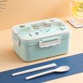 Ins Kawaii Sticker Organizer Lunch Box Container With Cover Compartment Storage Breakfast Boxes Student Food Box Set. 