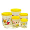 High Quality Plastic 5 Pieces Containers Set With Spoons. 