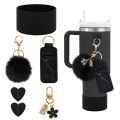 【Low price】6pcs Accessories Set Water Bottle Boots Cover Mini Hooks Lipstick Sleeve Pouch Pom Daisy Charm Keychain For Stanley Tumbler MIRRORRR. 