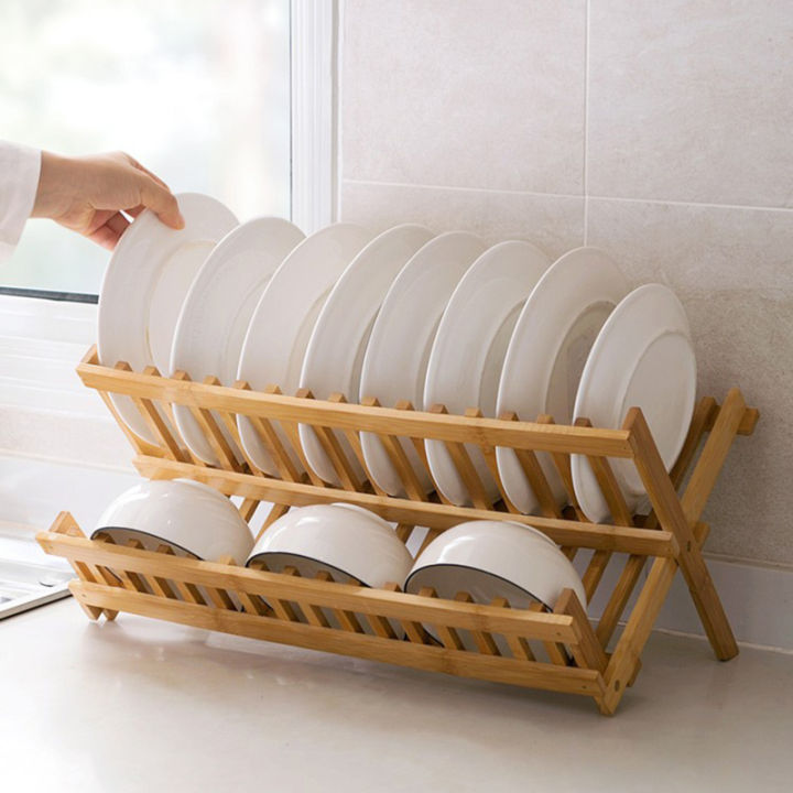 Drainer Folding Dish Drying Rack Easy Clean Durable Practical Plate ...
