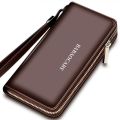 Zip Clutch Handbag BABAOCARY Large Capacity Business Men's Mobile Phone Bag Long Wallet Multiple Card Slots. 