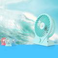 New Portable Rechargeable USB Mini Fan Handheld Travel Blower Air Cooler-blue. 