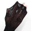 DIY Shawl Bow Gloves Fingerless Lolita Jk Lace Flocked Gothic Sunscreen Sleeve Clothing Accessories Elastic Mesh Punk Gloves. 