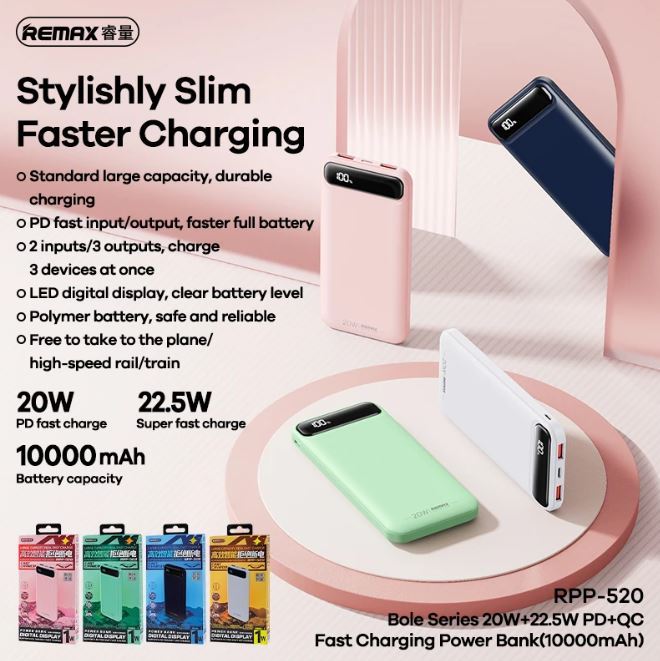 Remax RPP-520 High Quality More Efficient Mini Power Bank 10000mah ...